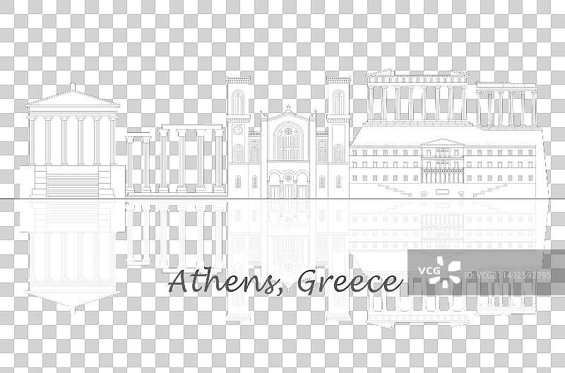 希腊雅典城市天际线全景图片素材
