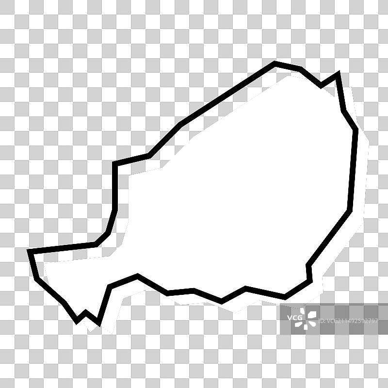 尼日尔简易地图图片素材