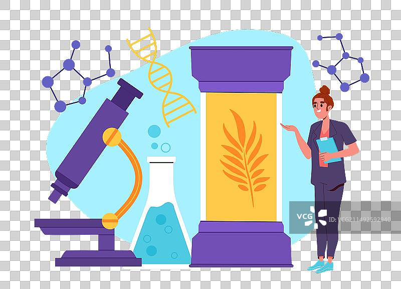 女研究员研究植物图片素材