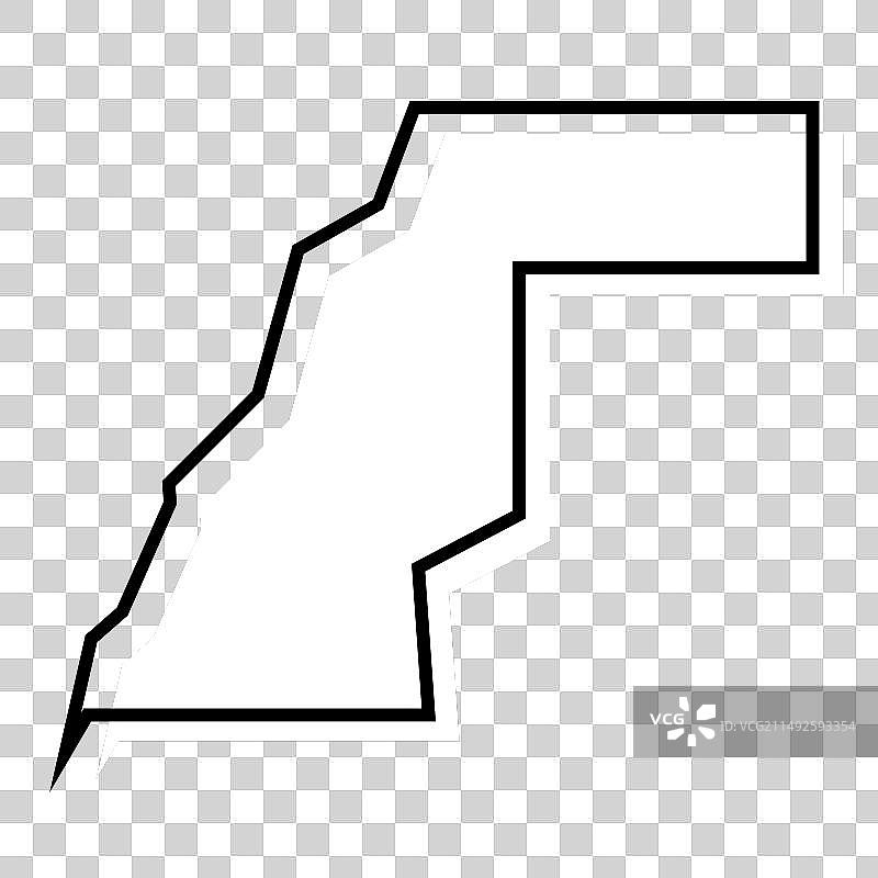 西撒哈拉简化地图图片素材