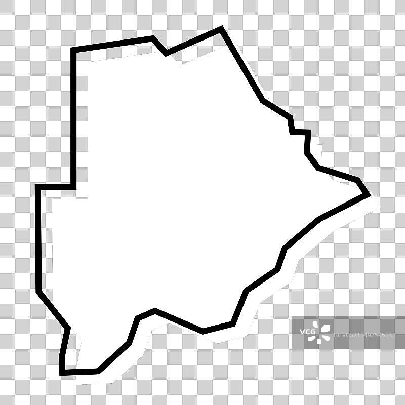 博茨瓦纳简化地图图片素材