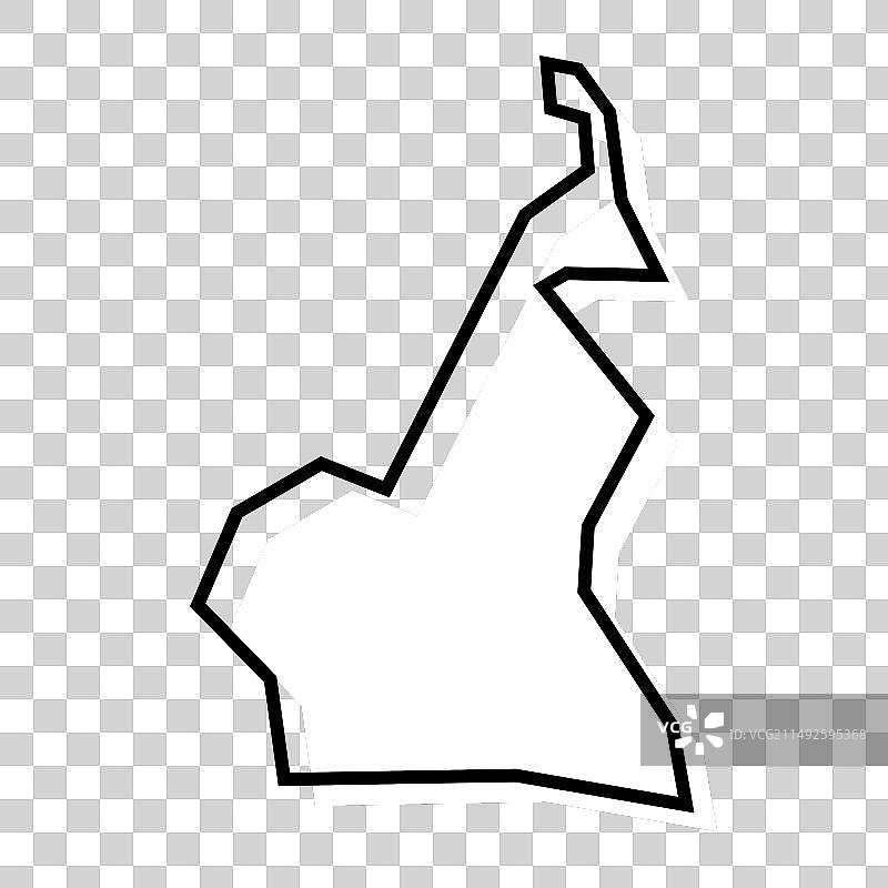 喀麦隆简化地图图片素材