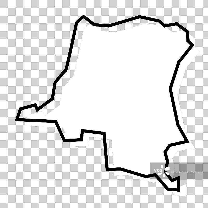 刚果民主共和国简化地图图片素材