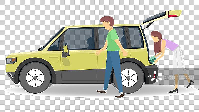 人们从购物中取货图片素材