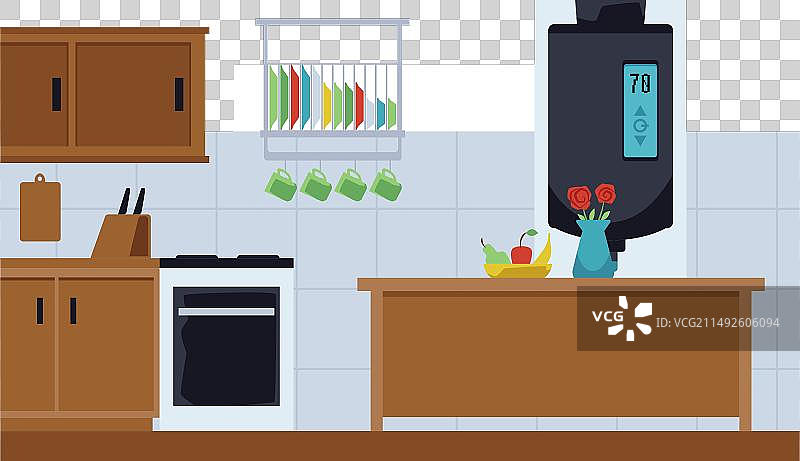 墙上的燃气锅炉电子热水器图片素材