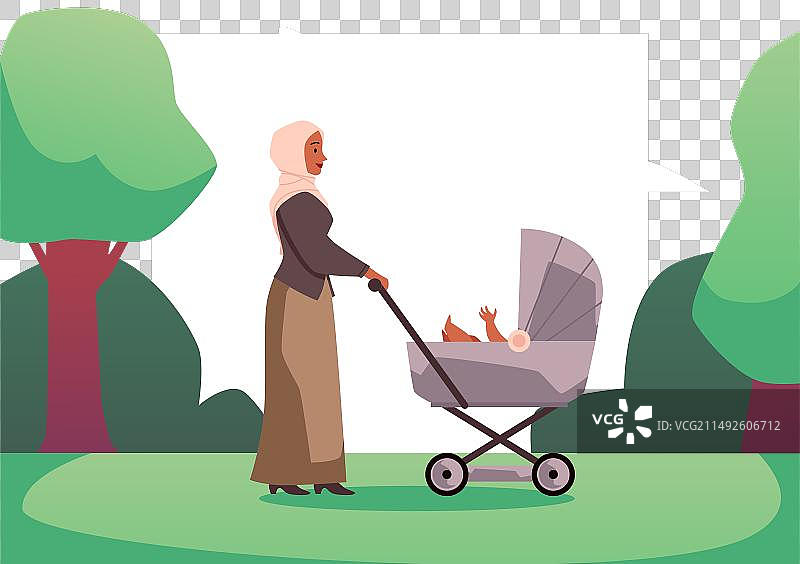 戴着头巾的母亲图片素材