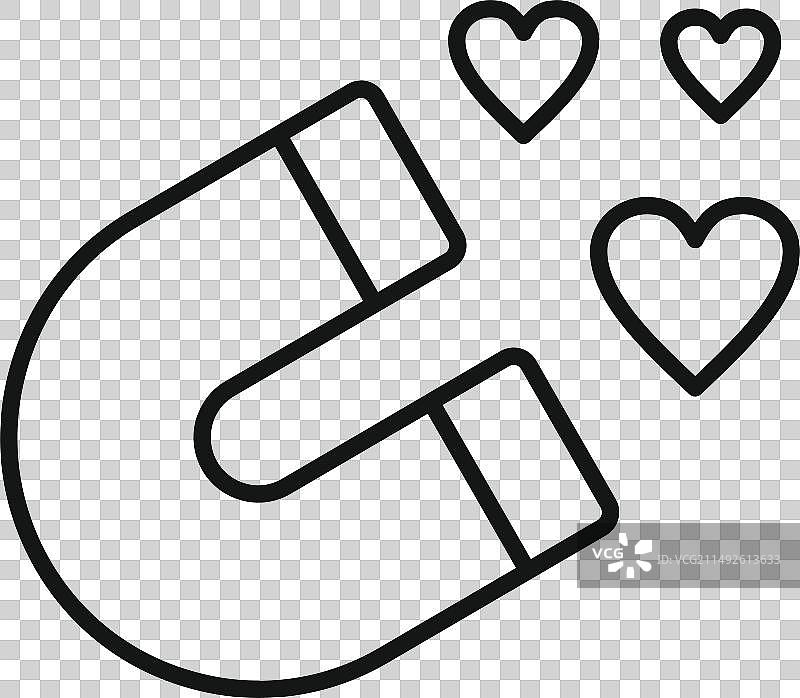 内容磁铁吸引点赞图标轮廓图片素材