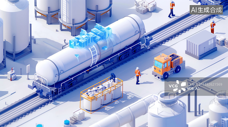 【AI数字艺术】工业工厂建筑三维模型图片素材