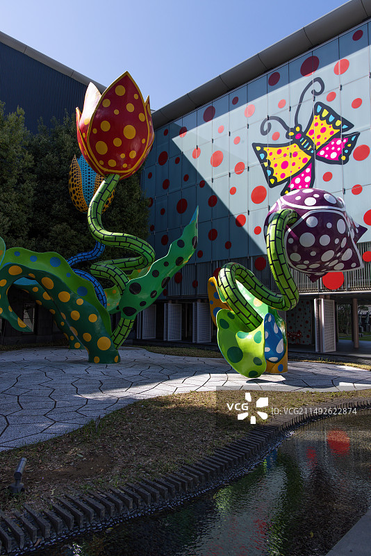 日本长野松本市松本美术馆建筑外立面图片素材