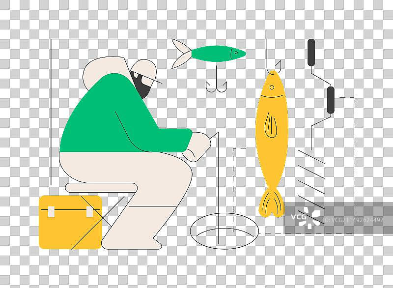 冰钓抽象概念图片素材