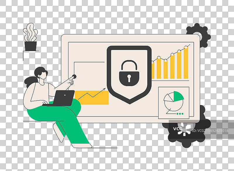 网络安全风险管理抽象概念图片素材