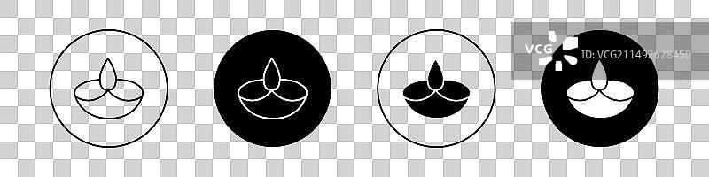 排灯节传统灯具庆祝活动图标集图片素材