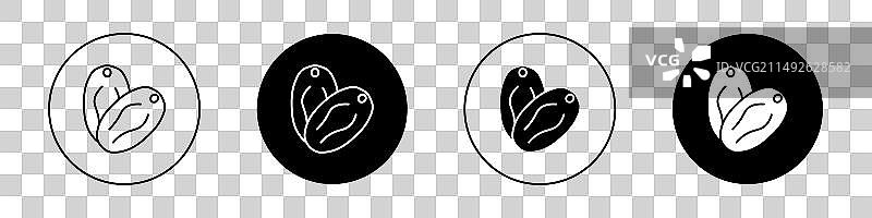斋月椰枣干果图标集图片素材