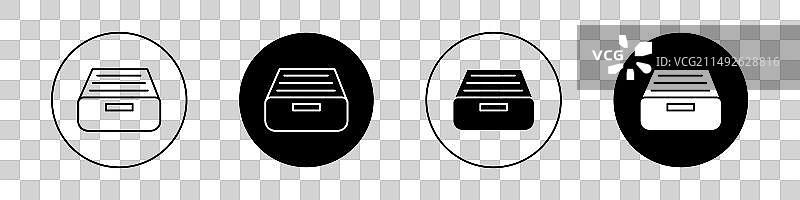 文件夹盒子图标集：文件档案存储符号图片素材