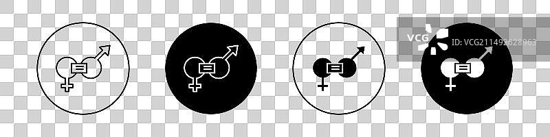 性别平等图标集性别之间的平衡图片素材