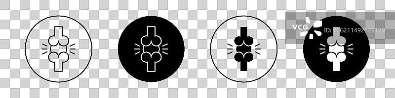 椎间盘突出图标集图片素材