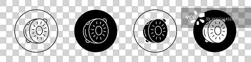 奇异果图标集：奇异果切片食物符号图片素材