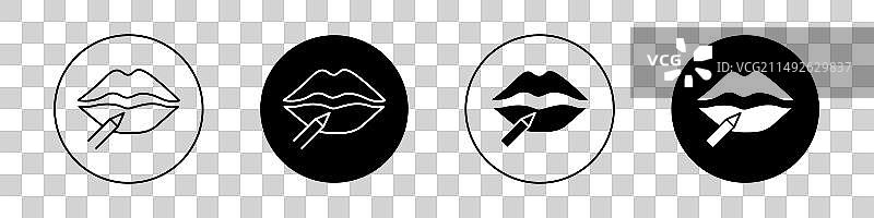 唇笔图标套装图片素材