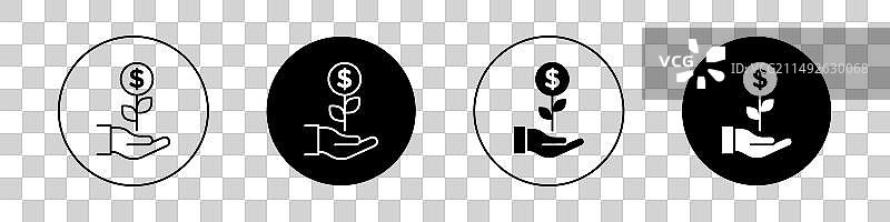 摇钱树图标集：财富增长图片素材