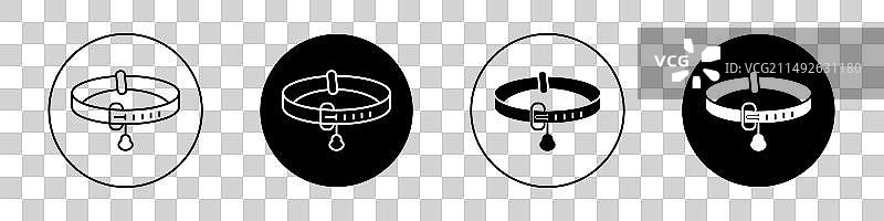 宠物项圈图标，小狗和标签符号图片素材