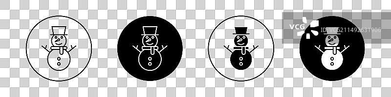 雪人图标集：冬季节日雪人图片素材