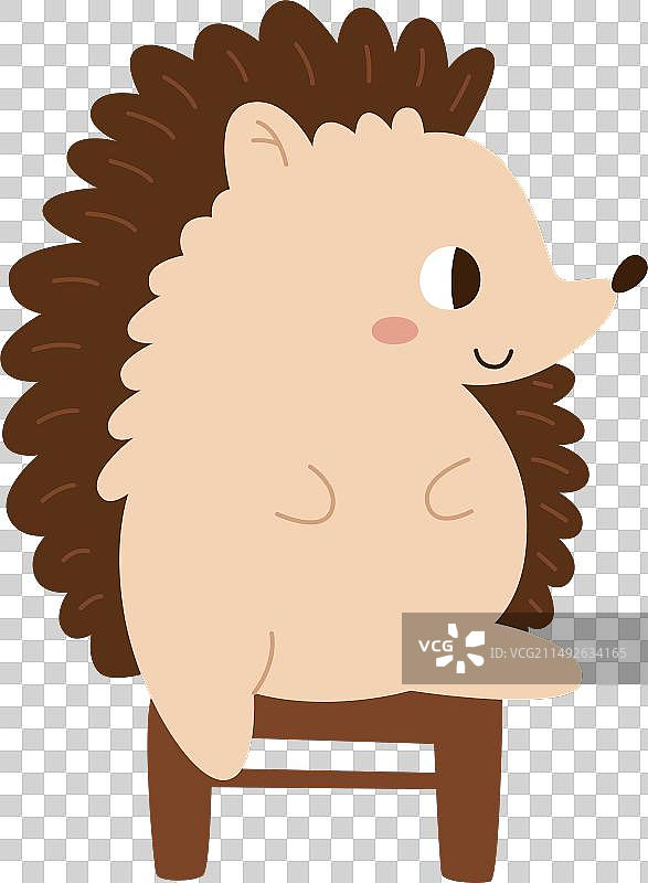 刺猬坐在凳子上图片素材