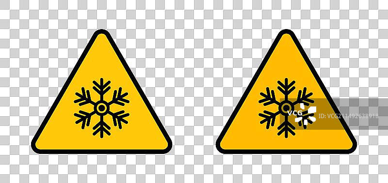 低温警告标志图标集图片素材