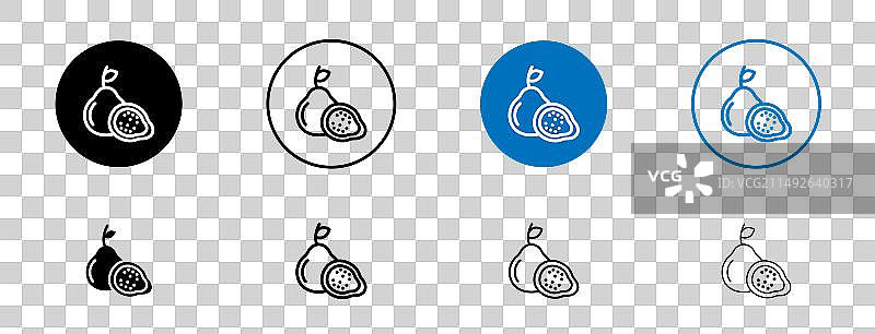 粉色番石榴水果食物符号图标合集图片素材