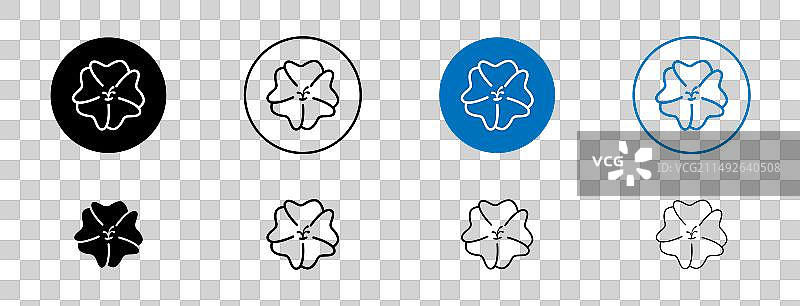 夏威夷芙蓉花图标合集图片素材