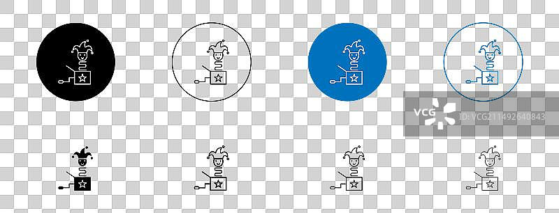 盒子里的杰克图标集恶作剧玩笑盒子图片素材