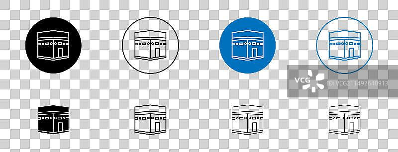 伊斯兰麦加麦地那建筑图标图片素材