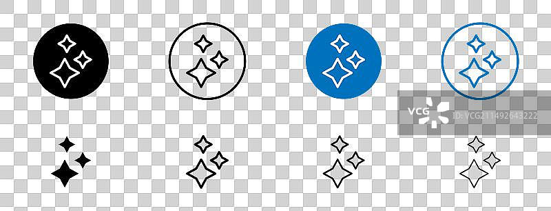 闪耀图标集：魔法、闪烁和光芒图片素材