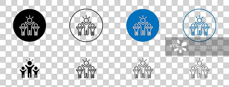 庆祝图标集：快乐团队合作图片素材