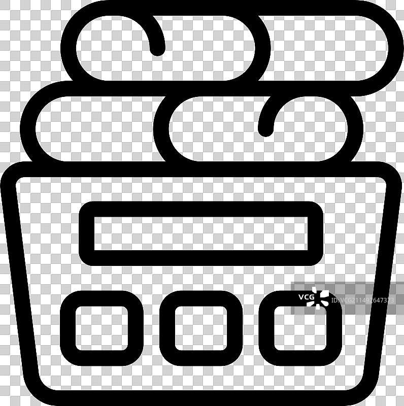 便携式洗衣篮轮廓图标图片素材