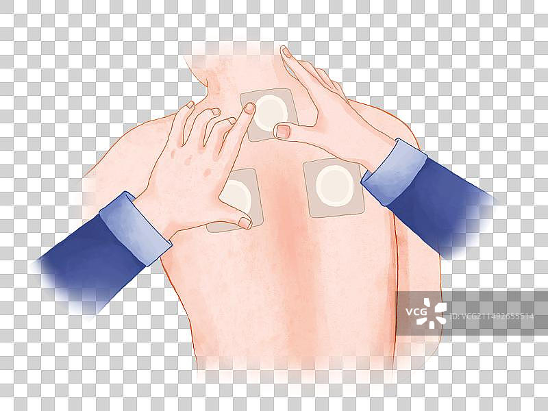 中医夏季养生三伏贴插画元素图片素材