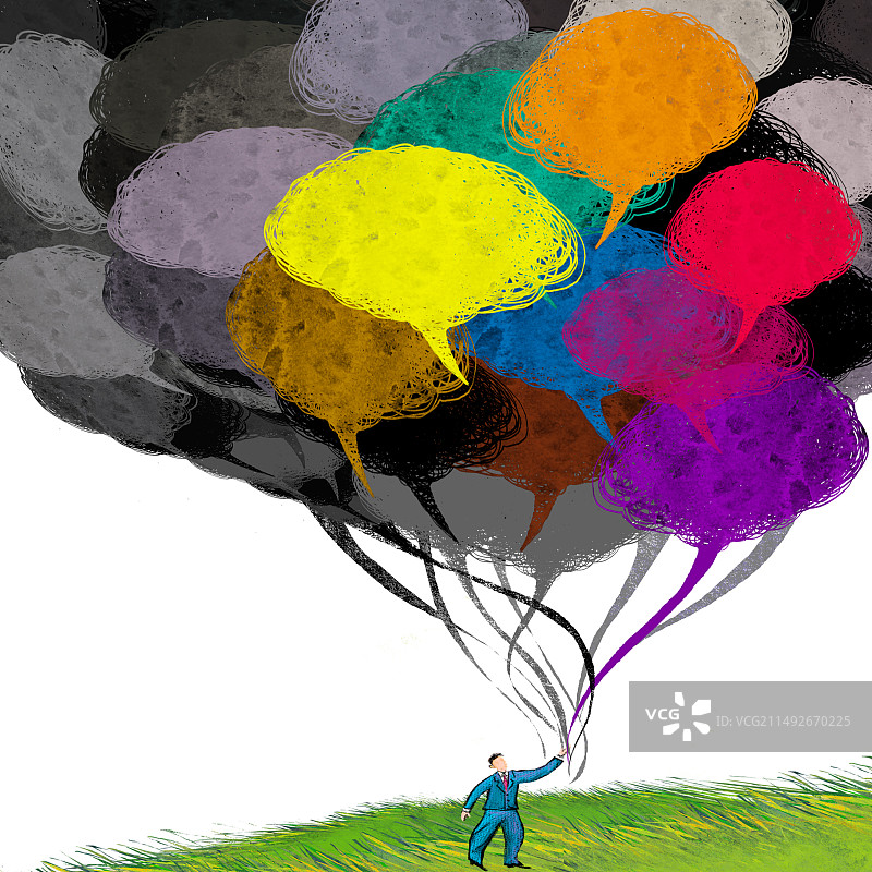 社交媒体，舆论，观点，对话气泡，ChatGPT图片素材