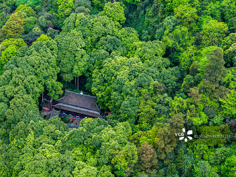 青城山景区航拍图片素材