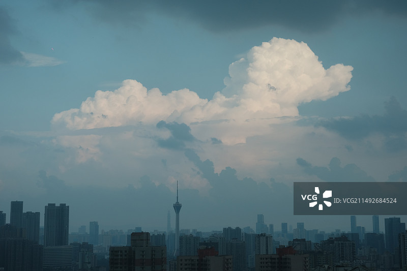 白云苍狗，成都城市风光图片素材