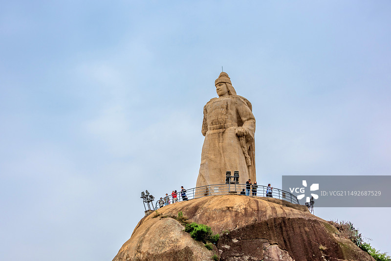 中国福建厦门鼓浪屿皓月园郑成功石雕像图片素材