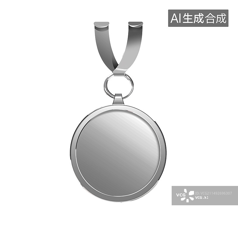 【AI数字艺术】白色背景3D风格银牌元素图片素材