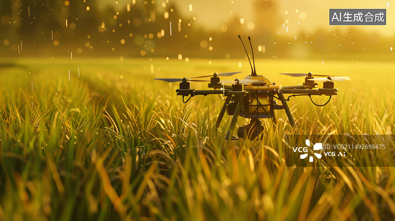 【AI数字艺术】农田上的植保无人机图片素材