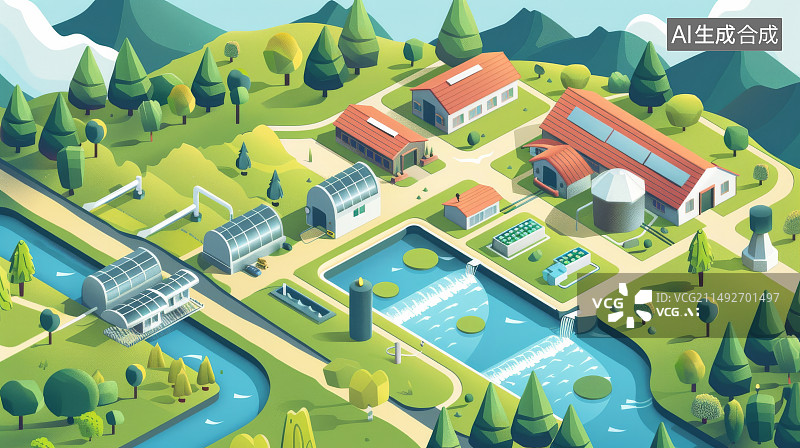 【AI数字艺术】智慧农业的智能灌溉图片素材