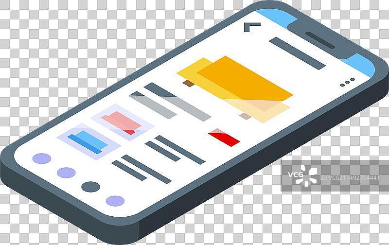 智能手机在线家具店图标2.5D图片素材