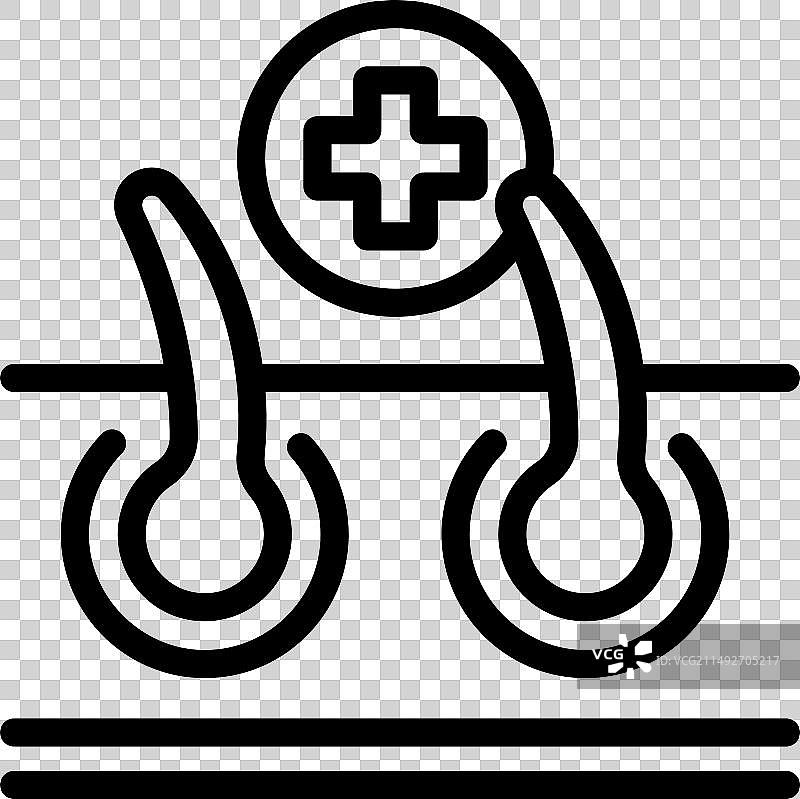 头发和头皮诊所图标轮廓医疗图片素材