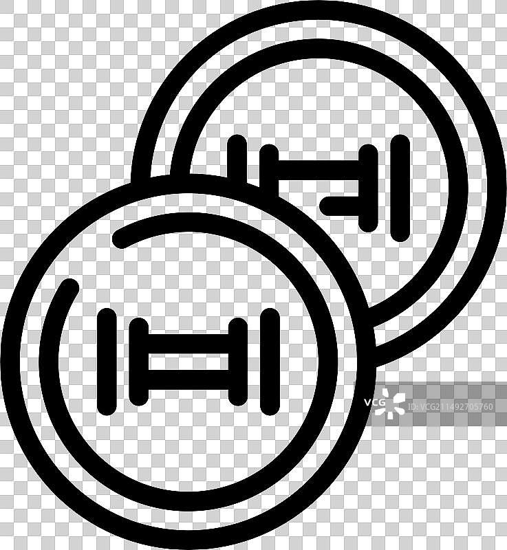 纺织品材料紧固件图标轮廓图片素材