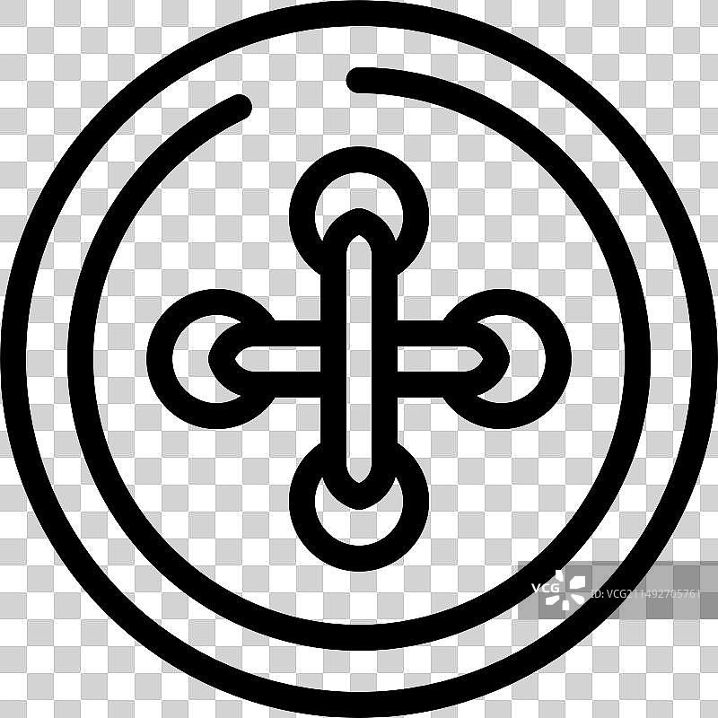 服装面料的服装紧固件轮廓图标图片素材