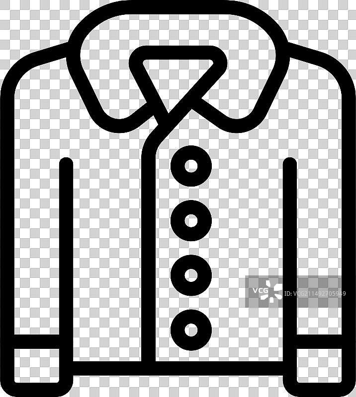 夹克纽扣图标轮廓图片素材