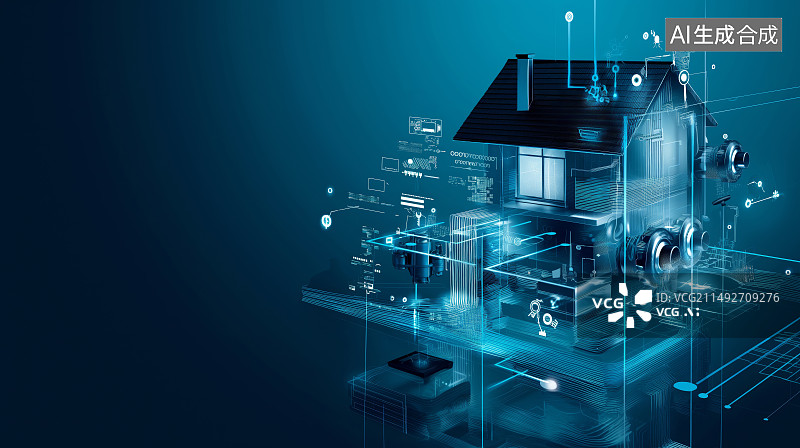 【AI数字艺术】数字化的智慧泵站三维模型设计背景图片素材