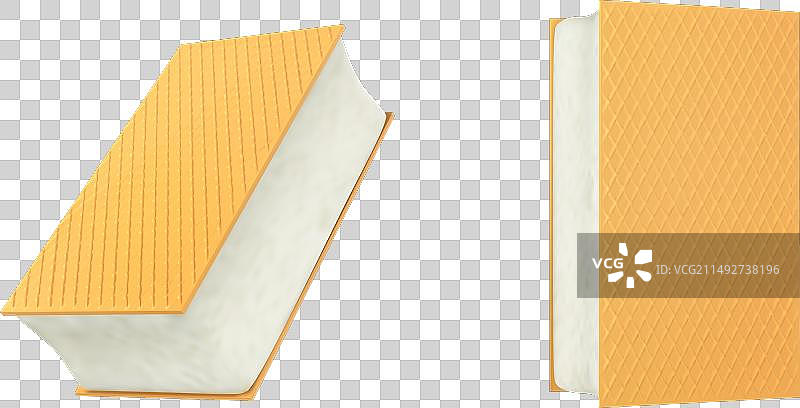 白色背景下的威化冰淇淋三明治图片素材