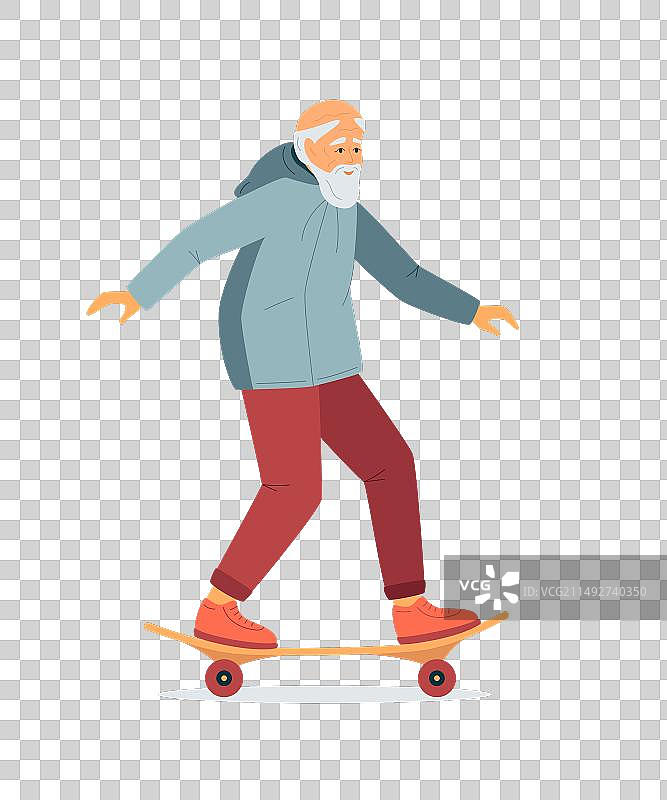 充满活力的快乐灰发老年人图片素材